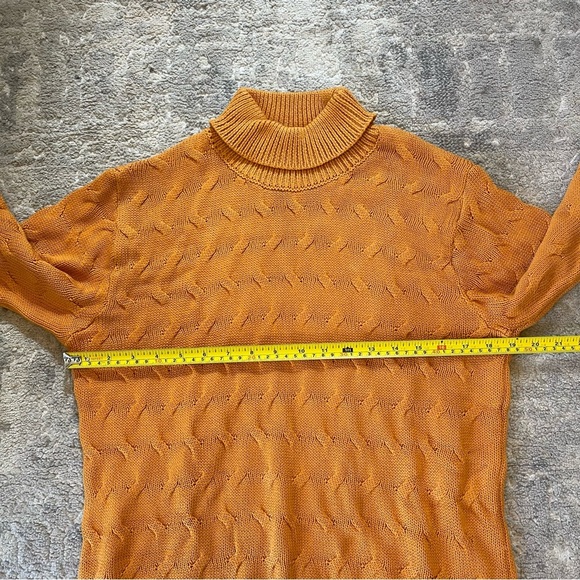 Womens Orange Polo Ralph Lauren Chunky Cable Knit Turtleneck Sweater - Medium - Picture 7 of 11